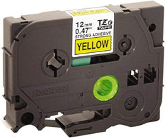 Brother - 1/2" Wide x 314.4" Long, Yellow Plastic/Paper Tape Cassette - For Label Maker - Exact Tool & Supply