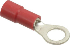 Thomas & Betts - 22-16 AWG Partially Insulated Crimp Connection Circular Ring Terminal - #10 Stud, 0.858" OAL x 0.315" Wide, Tin Plated Copper Contact - Exact Tool & Supply