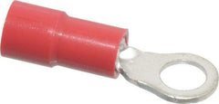Thomas & Betts - 22-16 AWG Partially Insulated Crimp Connection Circular Ring Terminal - #8 Stud, 0.803" OAL x 0.26" Wide, Tin Plated Copper Contact - Exact Tool & Supply