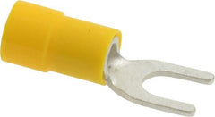Thomas & Betts - #10 Stud, 12 to 10 AWG Compatible, Partially Insulated, Crimp Connection, Standard Fork Terminal - Exact Tool & Supply