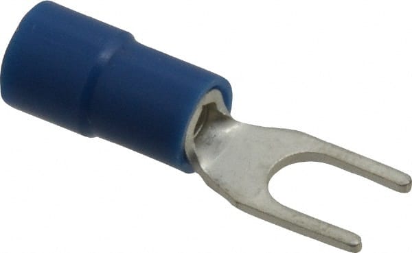 Thomas & Betts - #8 Stud, 16 to 14 AWG Compatible, Partially Insulated, Crimp Connection, Standard Fork Terminal - Exact Tool & Supply
