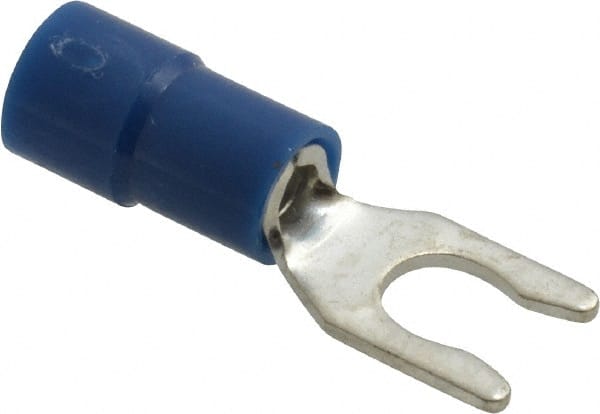 Thomas & Betts - #8 Stud, 16 to 14 AWG Compatible, Partially Insulated, Crimp Connection, Locking Fork Terminal - Exact Tool & Supply