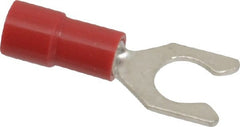 Thomas & Betts - #10 Stud, 22 to 18 AWG Compatible, Partially Insulated, Crimp Connection, Locking Fork Terminal - Exact Tool & Supply