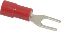 Thomas & Betts - #8 Stud, 22 to 16 AWG Compatible, Partially Insulated, Crimp Connection, Standard Fork Terminal - Exact Tool & Supply