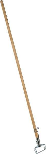 PRO-SOURCE - 60" Standard Wood Quick Connect Mop Handle - Metal Connector, Use with Wet Mops - Exact Tool & Supply