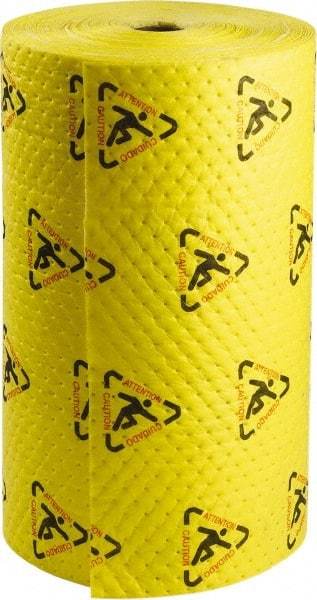 Brady SPC Sorbents - 80 Gal Capacity per Package, Chemical/Hazmat Roll - 300' Long x 30" Wide, Yellow, Polypropylene - Exact Tool & Supply