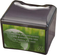 San Jamar - 6-1/2 x 6-1/8 x 6-7/8, Napkin Dispenser - Control Face with Advertising Insert, Black Pearl - Exact Tool & Supply