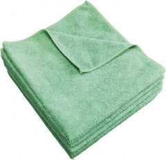 PRO-SOURCE - Reusable Microfiber Wipes - 14" x 14" Sheet Size, Green - Exact Tool & Supply