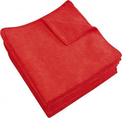 PRO-SOURCE - Reusable Microfiber Wipes - 14" x 14" Sheet Size, Red - Exact Tool & Supply