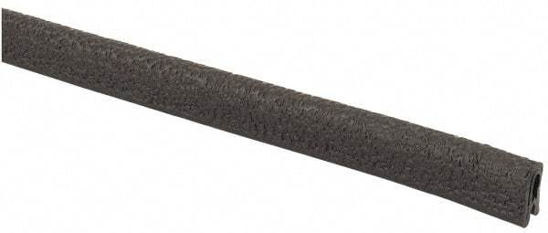 TRIM-LOK - 1/16 Inch Thick x 0.23 Wide x 100 Ft. Long, EPDM Rubber Edge Trim - Leather Texture - Exact Tool & Supply