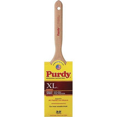 Purdy - 3" Flat Synthetic Trim Brush - Wood Fluted Handle - Exact Tool & Supply