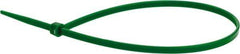 Value Collection - 9.8" Long Green Nylon Standard Cable Tie - 40 Lb Tensile Strength, 70mm Max Bundle Diam - Exact Tool & Supply