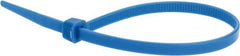 Value Collection - 8" Long Blue Nylon Standard Cable Tie - 50 Lb Tensile Strength, 54mm Max Bundle Diam - Exact Tool & Supply