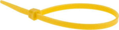 Value Collection - 8" Long Yellow Nylon Standard Cable Tie - 50 Lb Tensile Strength, 54mm Max Bundle Diam - Exact Tool & Supply