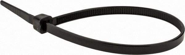 Value Collection - 8" Long Black Nylon Standard Cable Tie - 50 Lb Tensile Strength, 54mm Max Bundle Diam - Exact Tool & Supply