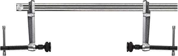 Bessey - 118" Capacity, 5-1/2" Throat Depth Steel (Profiled Rail) Bar Clamp - 2,000 Lb Clamping Pressure, 130" OAL - Exact Tool & Supply