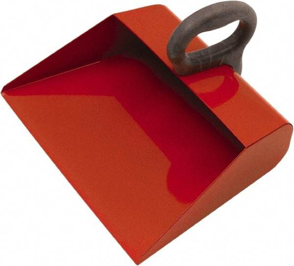 PRO-SOURCE - 14" Wide Handheld Dustpan - Steel Body, 6" Plastic Handle - Exact Tool & Supply