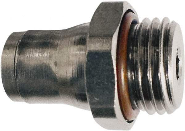 Legris - 10mm Outside Diam, 1/4 BSPP, Nickel Plated Brass Push-to-Connect Tube Male Connector - 435 Max psi, Tube to Male BSPP Connection, FKM O-Ring - Exact Tool & Supply