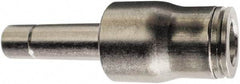 Legris - 1/4" Outside Diam, Nickel Plated Brass Push-to-Connect Tube Plug-In Adapter - 435 Max psi, Tube to Stem Connection, FKM O-Ring - Exact Tool & Supply
