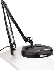 Value Collection - 50 Inch, Swing Arm, Clamp on, Fluorescent, Black, Magnifying Task Light - 32 Watt, 1.75x Magnification, 7 Inch Wide, 7 Inch Long - Exact Tool & Supply