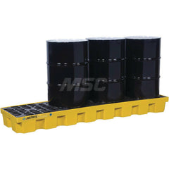 Justrite - Spill Pallets, Platforms, Sumps & Basins; Type: EcoPolyBlend? Spill Control Pallets ; Number of Drums: 4 ; Sump Capacity (Gal.): 75.00 ; Load Capacity (Lb.): 5000.000 ; Material: Polyethylene ; Height (Inch): 9 - Exact Tool & Supply