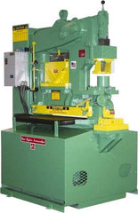Uni-Hydro - 9" Throat Depth, 80 Ton Punch Pressure, 2" in 1/2" Punch Capacity Ironworker - 7-1/2 hp, 3 Phase, 220/480 Volts, 46" Wide x 70" High x 37" Deep - Exact Tool & Supply