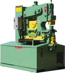 Uni-Hydro - 12" Throat Depth, 105 Ton Punch Pressure, 1-5/16" in 1" Punch Capacity Ironworker - 7-1/2 hp, 3 Phase, 220/480 Volts, 61-1/2" Wide x 70" High x 41" Deep - Exact Tool & Supply
