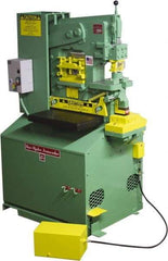 Uni-Hydro - 6" Throat Depth, 56 Ton Punch Pressure, 1-3/8" in 1/2" Punch Capacity Ironworker - 5 hp, 3 Phase, 220/480 Volts, 33" Wide x 57" High x 27-1/4" Deep - Exact Tool & Supply