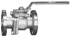 Sharpe Valves - 1-1/2" Pipe, Full Port, Stainless Steel Fire Safe Ball Valve - 2 Piece, Inline - One Way Flow, Flanged x Flanged Ends, Lever Handle, 275 WOG, 150 WSP - Exact Tool & Supply