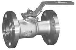 Sharpe Valves - 4" Pipe, Standard Port, Stainless Steel Standard Ball Valve - 1 Piece, Inline - One Way Flow, Flanged x Flanged Ends, Locking Lever Handle, 275 WOG, 150 WSP - Exact Tool & Supply