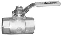 Sharpe Valves - 1-1/2" Pipe, Standard Port, Carbon Steel Steam Service Ball Valve - 1 Piece, Inline - One Way Flow, FNPT x FNPT Ends, Locking Lever Handle, 1,500 WOG, 250 WSP - Exact Tool & Supply