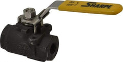 Sharpe Valves - 1/4" Pipe, Standard Port, Carbon Steel Steam Service Ball Valve - 1 Piece, Inline - One Way Flow, FNPT x FNPT Ends, Locking Lever Handle, 2,000 WOG, 250 WSP - Exact Tool & Supply