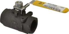 Sharpe Valves - 1" Pipe, Standard Port, Carbon Steel Steam Service Ball Valve - 1 Piece, Inline - One Way Flow, FNPT x FNPT Ends, Locking Lever Handle, 2,000 WOG, 250 WSP - Exact Tool & Supply