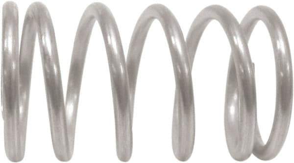 Associated Spring Raymond - 44mm OD, 4mm Wire, 340mm Free Length, Compression Spring - 10.46 Lb Spring Rating, 444.09 N Max Work Load, Stainless Steel - Exact Tool & Supply