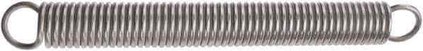 Associated Spring Raymond - 50.8mm OD, 636.63 N Max Load, 323.34mm Max Ext Len, Music Wire Extension Spring - 24.9 Lb/In Rating, 12.88 Lb Init Tension, 190.5mm Free Length - Exact Tool & Supply