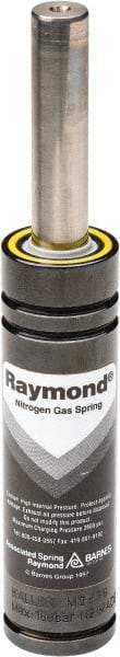 Associated Spring Raymond - 12mm Rod Diam, 24.9mm Diam, 12.7mm Max Stroke, Nitrogen Gas Spring Cylinder - 54.7mm Body Length, 67.4mm OAL, 690 Lb Full Stroke Spring Force, 360 psi Initial Charge - Exact Tool & Supply