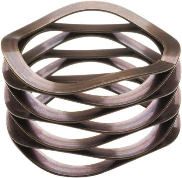 Associated Spring Raymond - 34.04mm ID x 44.45mm OD, Grade 17-7 PH Stainless Steel Multiwave Disc Spring - 0.61mm Thick, 15.88mm Overall Height, 5.49mm Deflection, 90 Lb at Deflection - Exact Tool & Supply