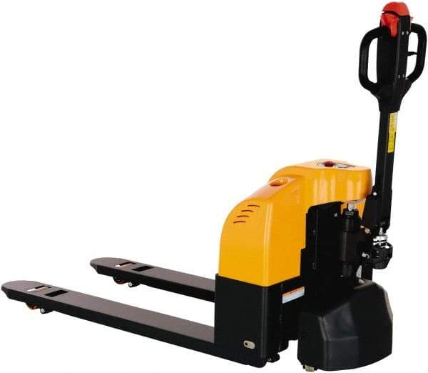 Vestil - 3,300 Lb Capacity, 7.78" Lift Electric Pallet Truck - 3.2" Min Lift Height, 48" Fork Length x 6-1/4" Fork Width, 28" Overall Width - Exact Tool & Supply