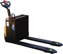 Vestil - 4,500 Lb Capacity, 8" Lift Electric Pallet Truck - 3-3/8" Min Lift Height, 48" Fork Length x 27" Fork Width, 31-1/2" Overall Width - Exact Tool & Supply
