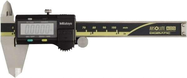 Mitutoyo - 0 to 100mm Range, 0.01mm Resolution, Electronic Caliper - 0.001" Accuracy, SPC Output - Exact Tool & Supply