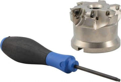 Seco - 6 Inserts, 2-1/2" Cutter Diam, 0.0709" Max Depth of Cut, Indexable High-Feed Face Mill - 3/4" Arbor Hole Diam, 218.19-160.. Inserts - Exact Tool & Supply