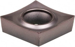Kennametal - CCGT432 HP Grade KCU25 Carbide Turning Insert - AlTiN Finish, 80° Diamond, 1/2" Inscr Circle, 3/16" Thick, 1/32" Corner Radius - Exact Tool & Supply