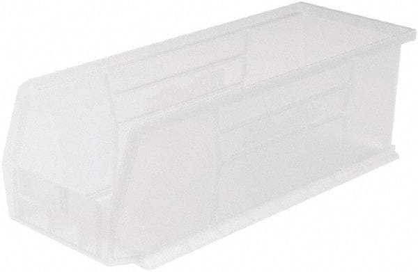 Akro-Mils - 50 Lb. Load Capacity, 14-3/4" Deep, Clear Polymer Hopper Stacking Bin - 5" High x 5-1/2" Wide x 14-3/4" Long - Exact Tool & Supply