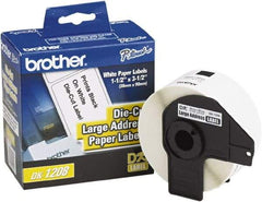 Brother - 1.4" Wide x 3-1/2" Long, White Paper Shipping Label - For PC Label Printers - Exact Tool & Supply