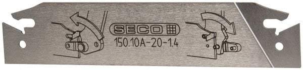 Seco - 0.843" Blade Height, 0.047" Blade Width, 4.72" OAL, Neutral Cut, Double End Indexable Cut-Off Blade - 150.10A Blade, 150.10 Series - Exact Tool & Supply
