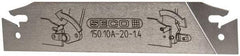 Seco - 0.843" Blade Height, 0.047" Blade Width, 4.72" OAL, Neutral Cut, Double End Indexable Cut-Off Blade - 150.10A Blade, 150.10 Series - Exact Tool & Supply