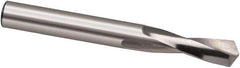 Guhring - 0.9mm 118° Spiral Flute High Speed Steel Screw Machine Drill Bit - Bright Finish, Right Hand Cut, 5.5mm Flute Length, 25mm OAL, Cone Relief Point, Straight Shank - Exact Tool & Supply