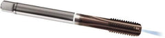 Guhring - M18x1.50 Metric Fine, 5 Flute, TiAlN Finish, Cobalt Spiral Point Tap - Modified Bottoming Chamfer, Right Hand Thread, 110mm OAL, 6HX Class of Fit, Series 347 - Exact Tool & Supply