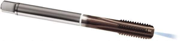 Guhring - M18x2.50 Metric, 5 Flute, TiAlN Finish, Cobalt Spiral Point Tap - Modified Bottoming Chamfer, Right Hand Thread, 125mm OAL, 6HX Class of Fit, Series 319 - Exact Tool & Supply