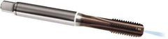 Guhring - M5x0.80 Metric, 4 Flute, TiAlN Finish, Cobalt Spiral Point Tap - Modified Bottoming Chamfer, Right Hand Thread, 70mm OAL, 6HX Class of Fit, Series 318 - Exact Tool & Supply